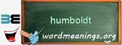 WordMeaning blackboard for humboldt